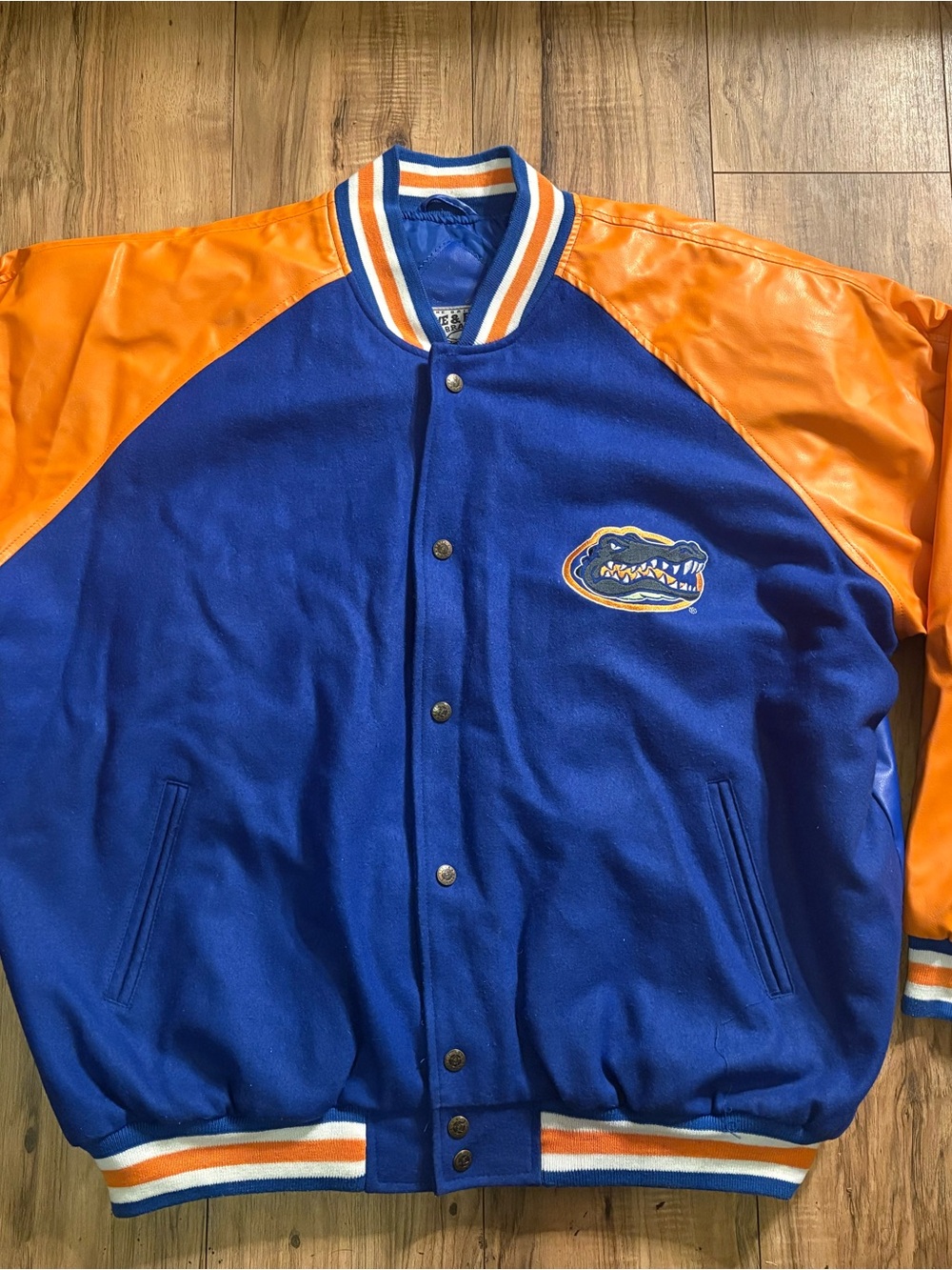 Steve & Barry's Blue and Orange Varsity Bomber Jacket
